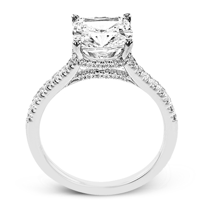 Simon G. 18K White Gold Hidden Halo Engagement Ring Setting