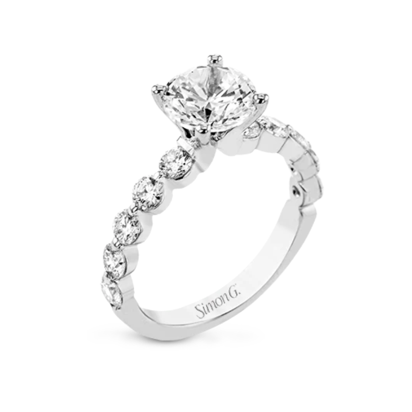 Simon G. 18K White Gold Shared-Prong Engagement Ring Setting