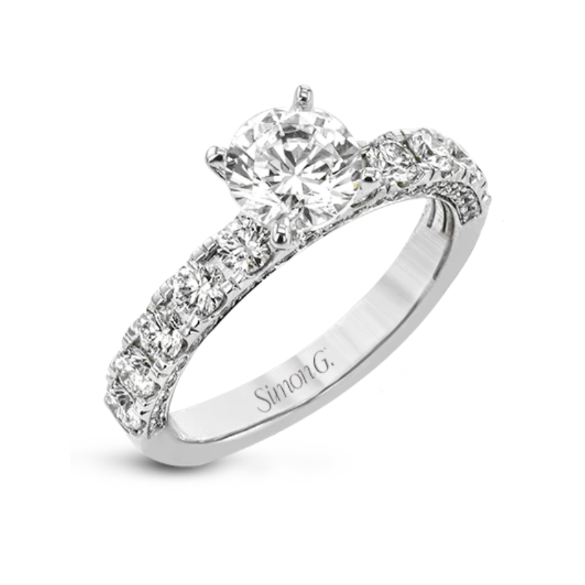 Simon G. 18K White Gold Diamond Engagement Ring Setting