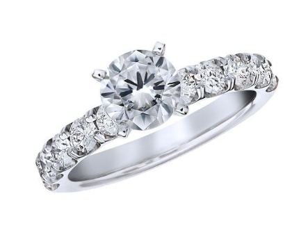 Romanza 14K White Gold Diamond Engagement Ring Setting