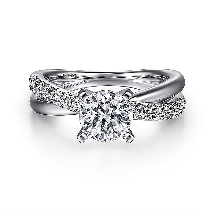 Gabriel & Co. 14K White Gold Diamond Semi-Mount Ring