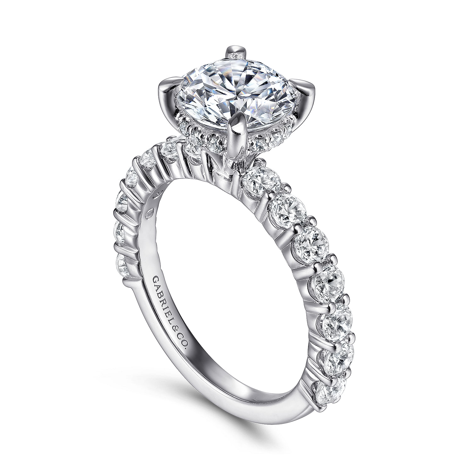 Gabriel & Co. 14K White Gold Diamond Semi-Mount Ring