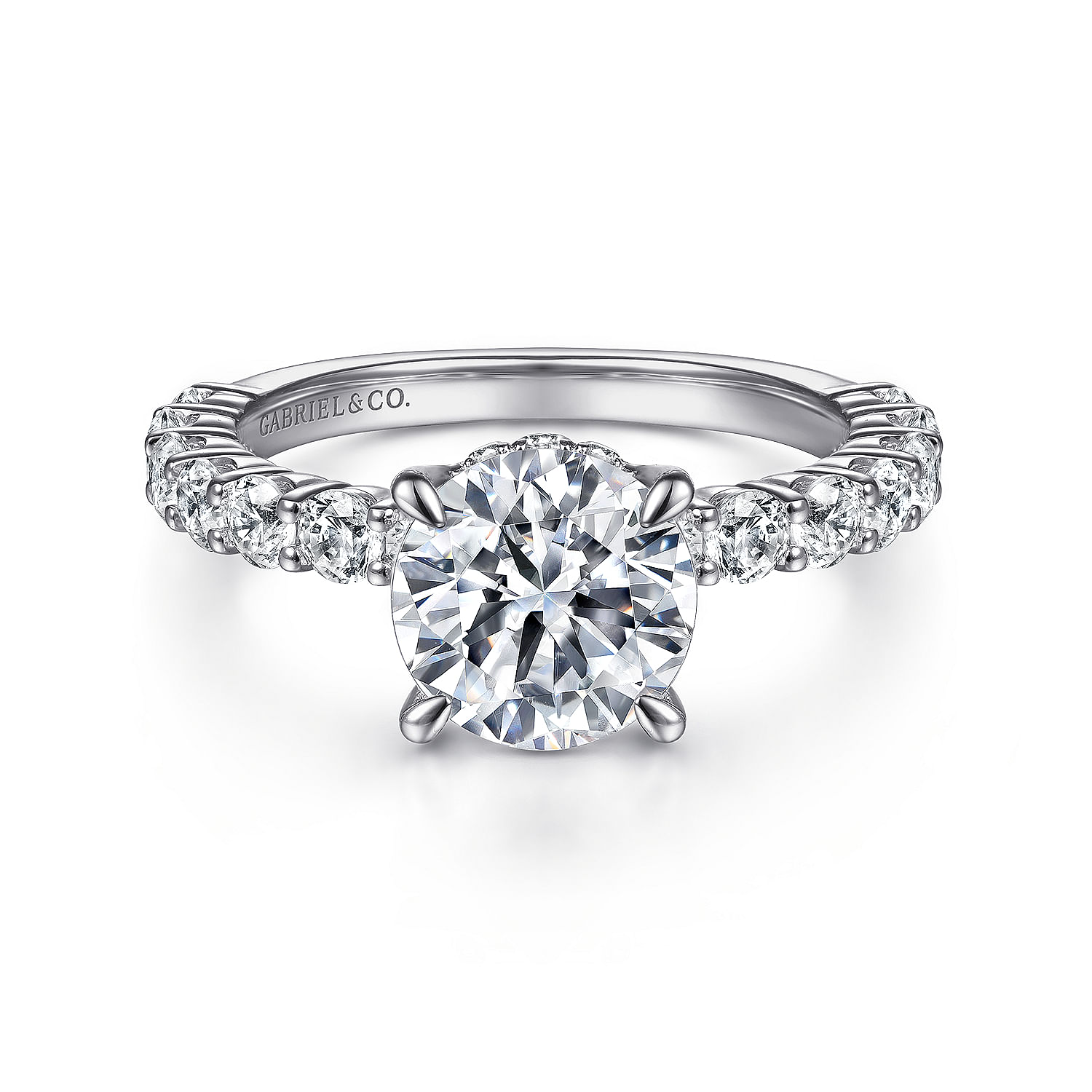 Gabriel & Co. 14K White Gold Diamond Semi-Mount Ring