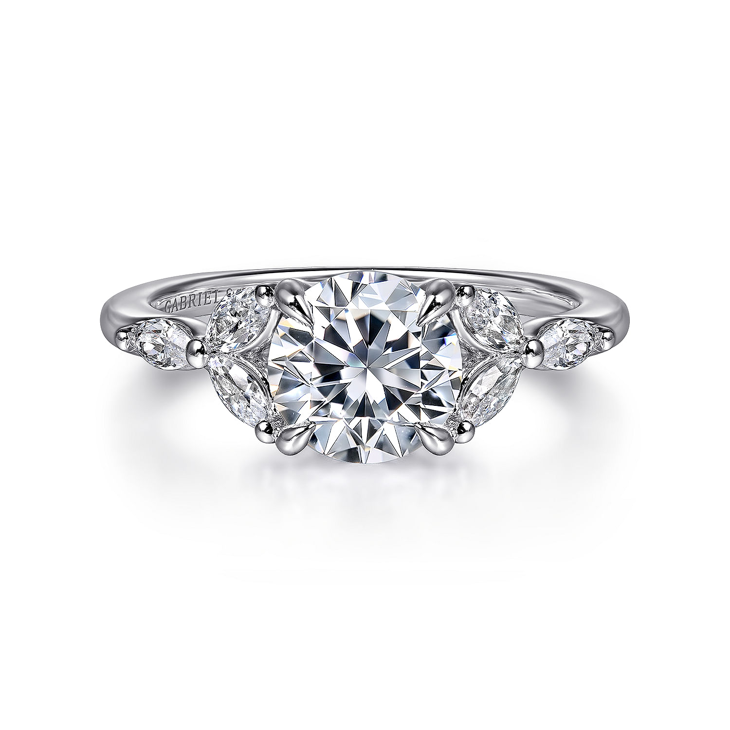 Gabriel & Co. 14K White Gold Diamond Semi-Mount Ring