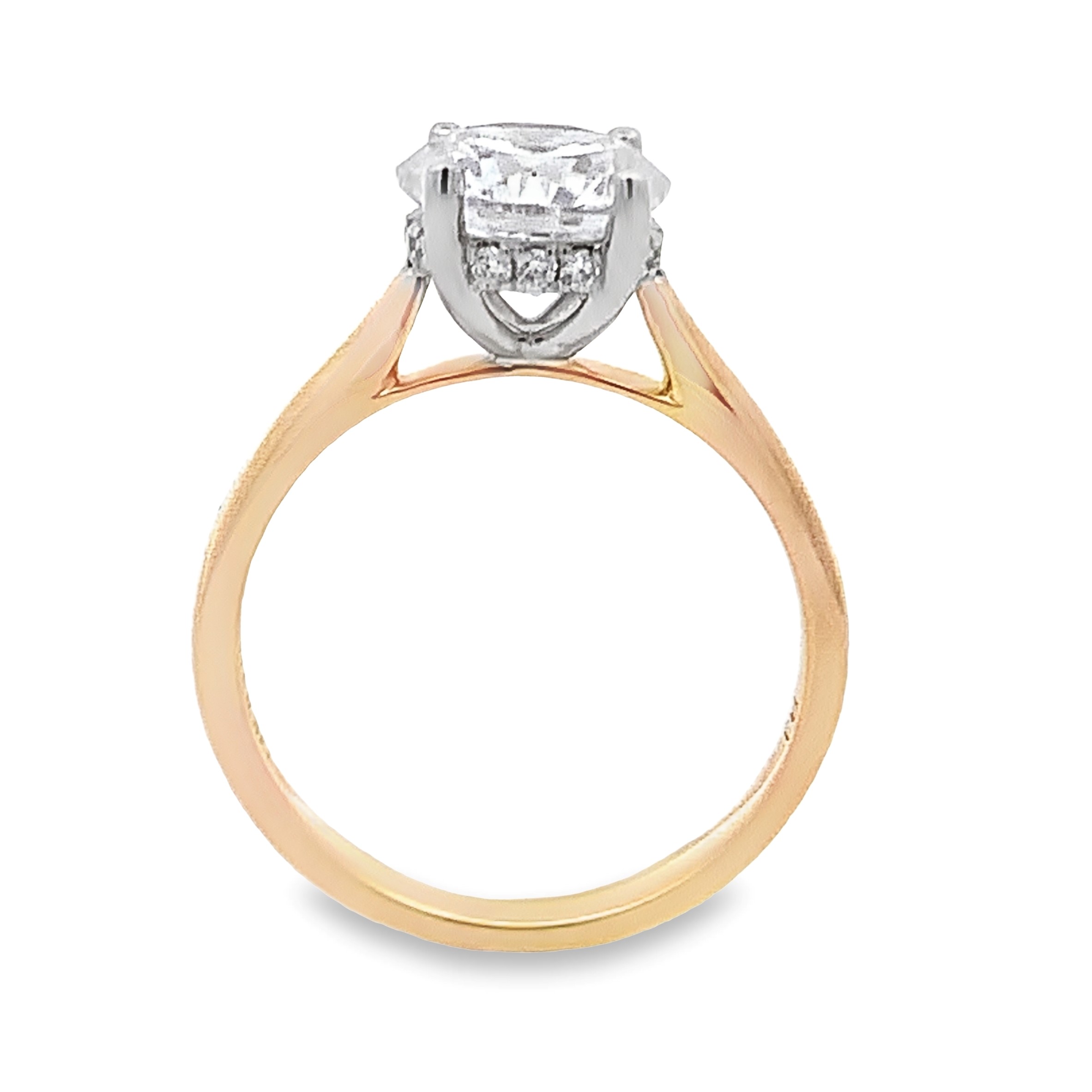 14K Two-Tone Hidden Halo Engagement Ring Setting