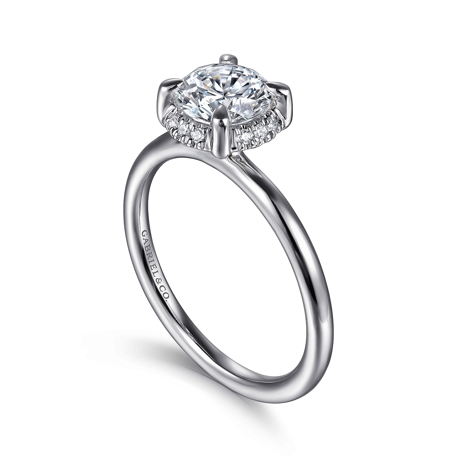 Gabriel & Co. 14K White Gold Diamond Hidden Halo Engagement Ring Setting