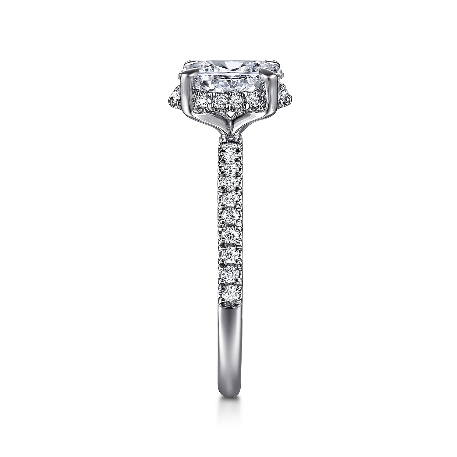 Gabriel & Co. 14K White Gold Diamond Shank Engagement Ring Setting