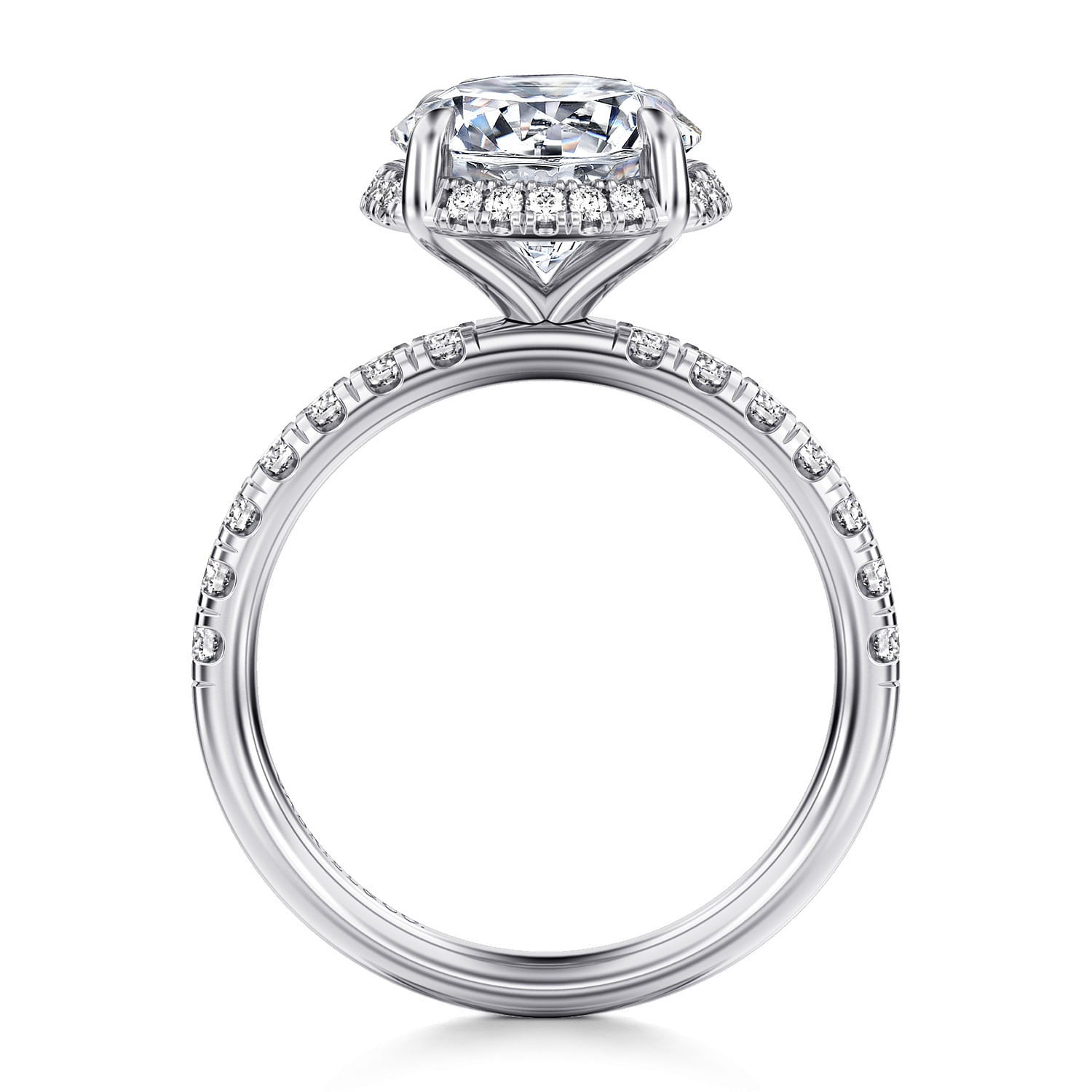 Gabriel & Co. 14K White Gold Diamond Shank Engagement Ring Setting