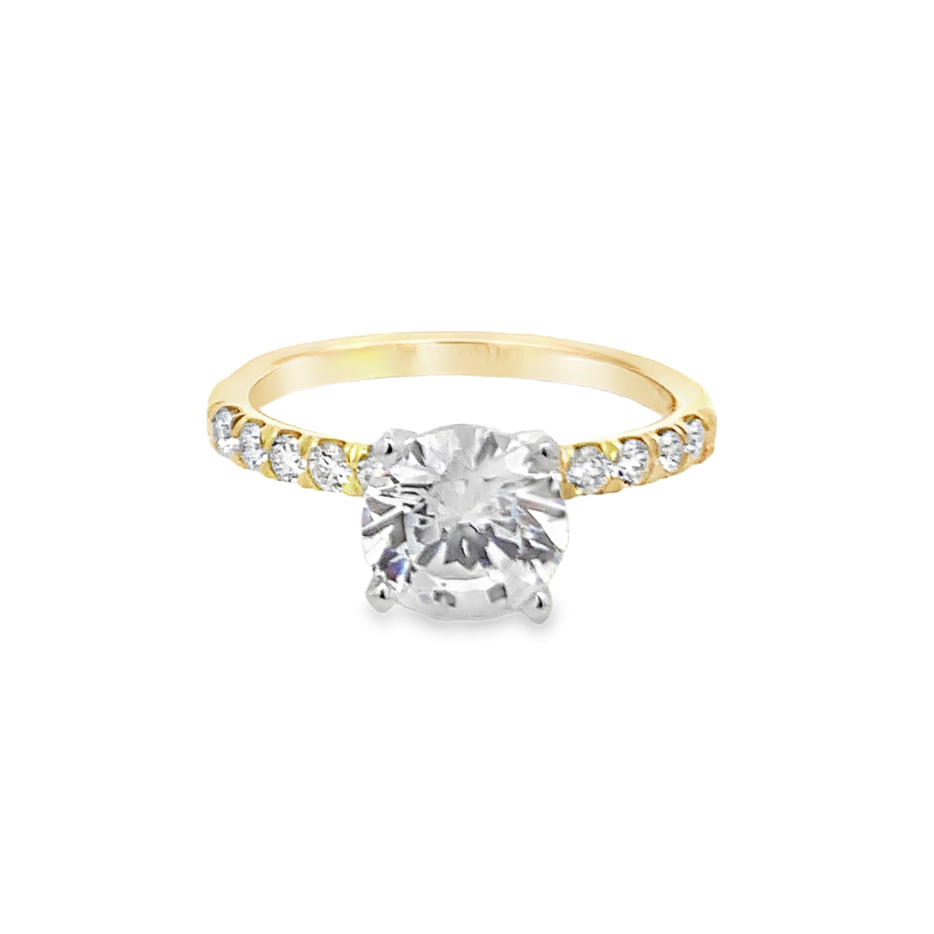 Romanza 14K Two-Tone Gold Diamond Engagement Ring Setting