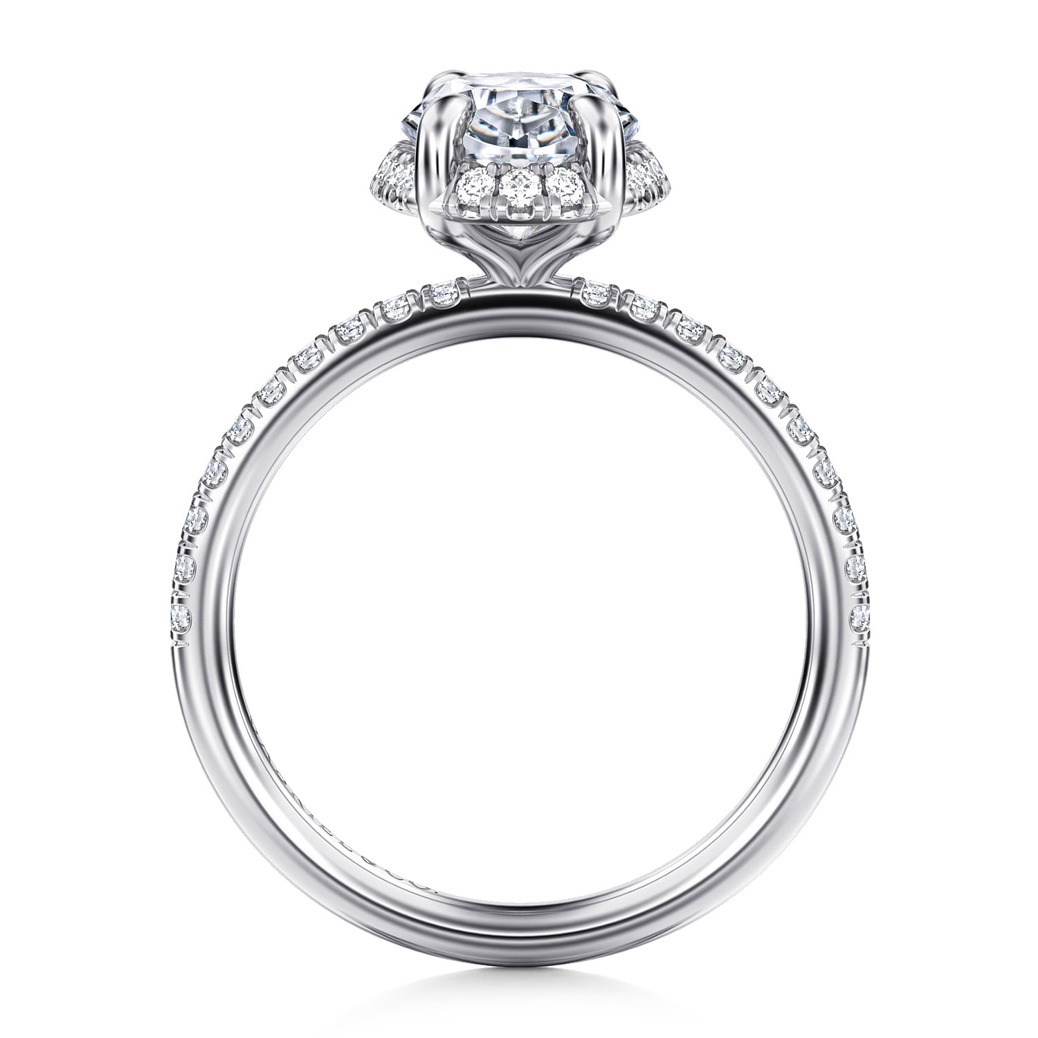 Gabriel & Co. 14K White Gold Diamond Oval Engagement Ring Setting