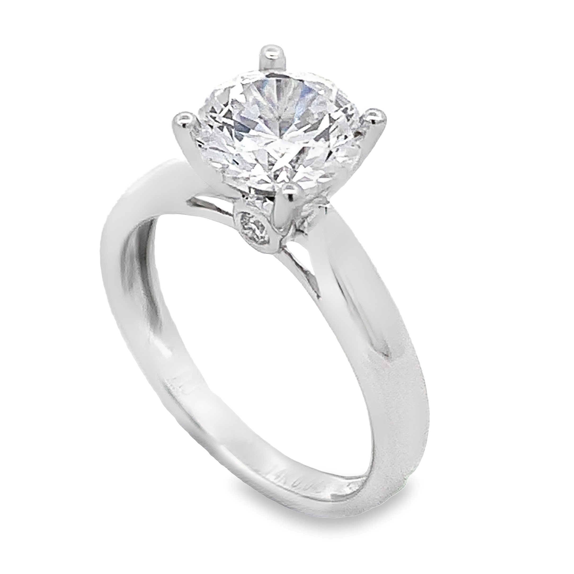 14K White Gold Surprise Diamond Engagement Ring Setting