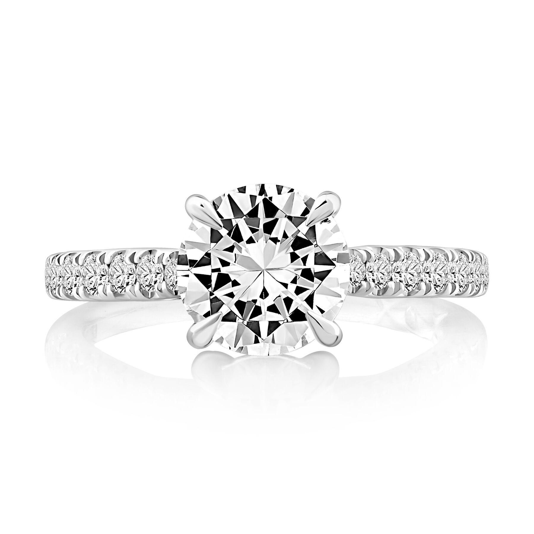 A. Jaffe Platinum Diamond Shank Engagement Ring Setting