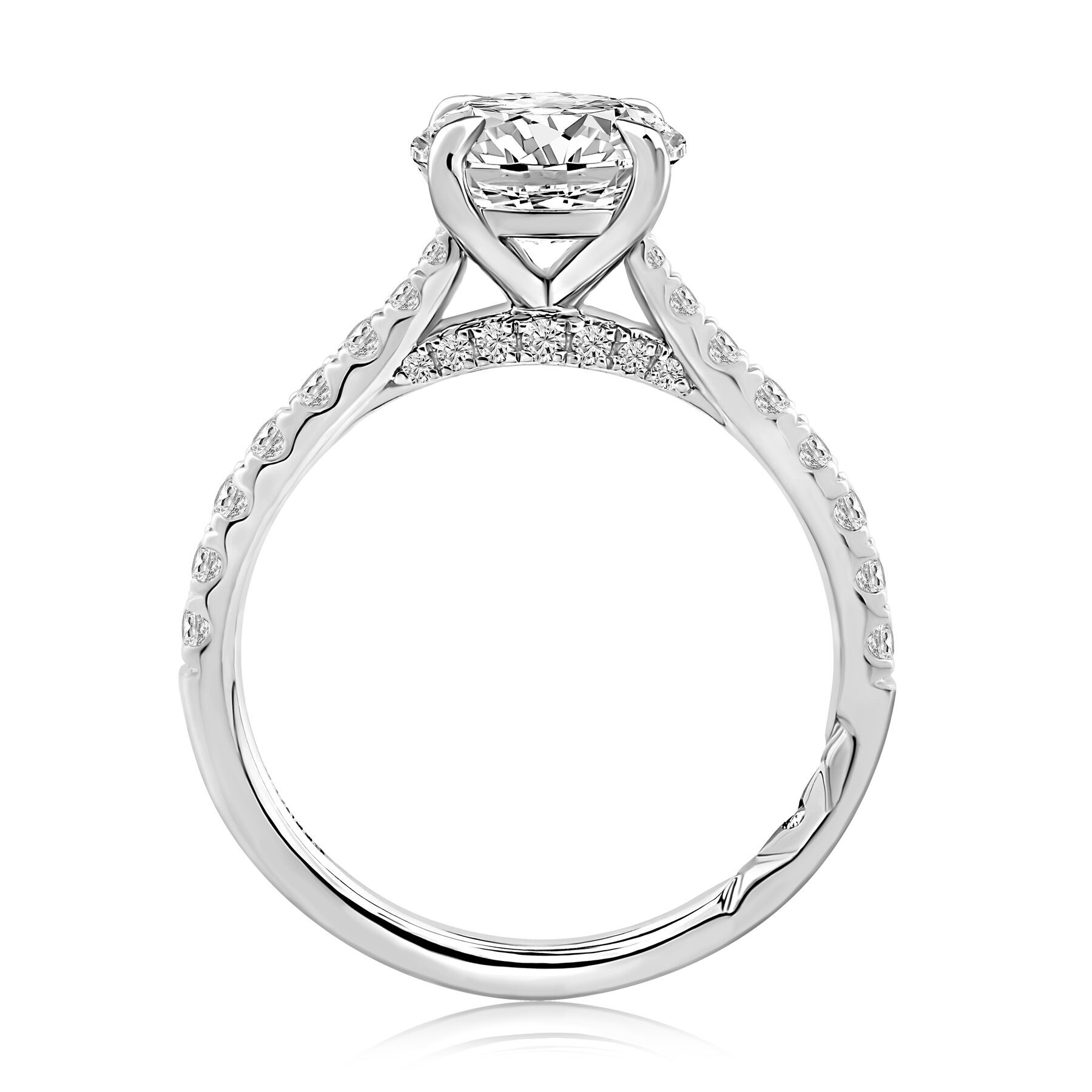 A. Jaffe Platinum Diamond Shank Engagement Ring Setting