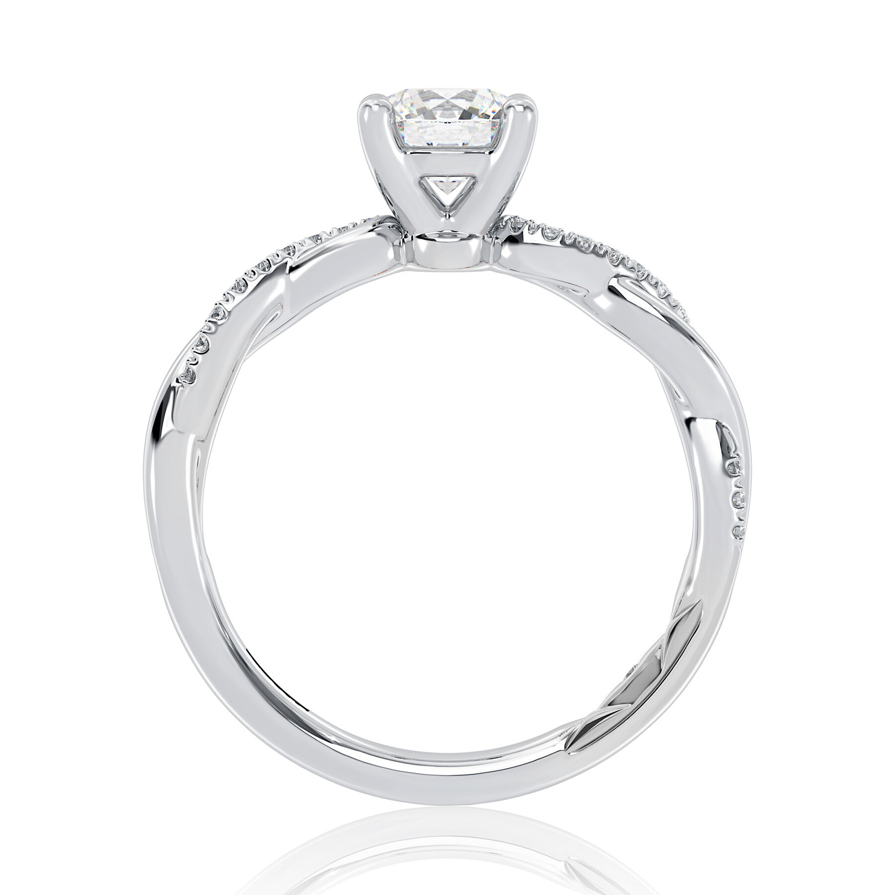 A. Jaffe Platinum Diamond Twist Shank Engagement Ring Setting