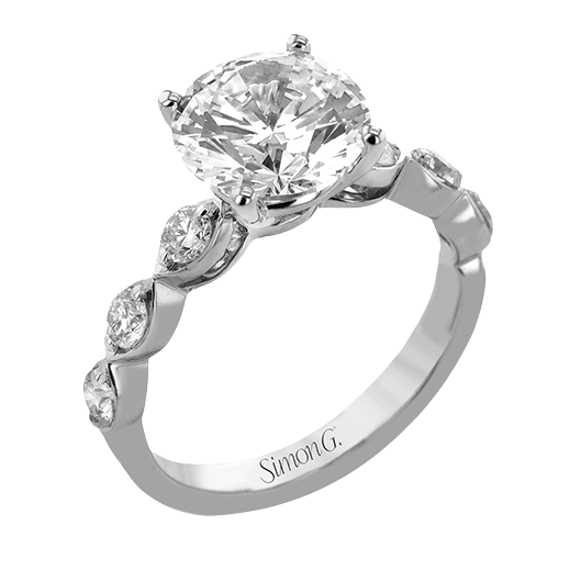 Simon G. Platinum Side-Diamond Accent Engagement Ring Setting