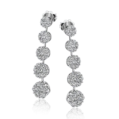 Simon G. 18K White Gold Diamond Drop Earrings