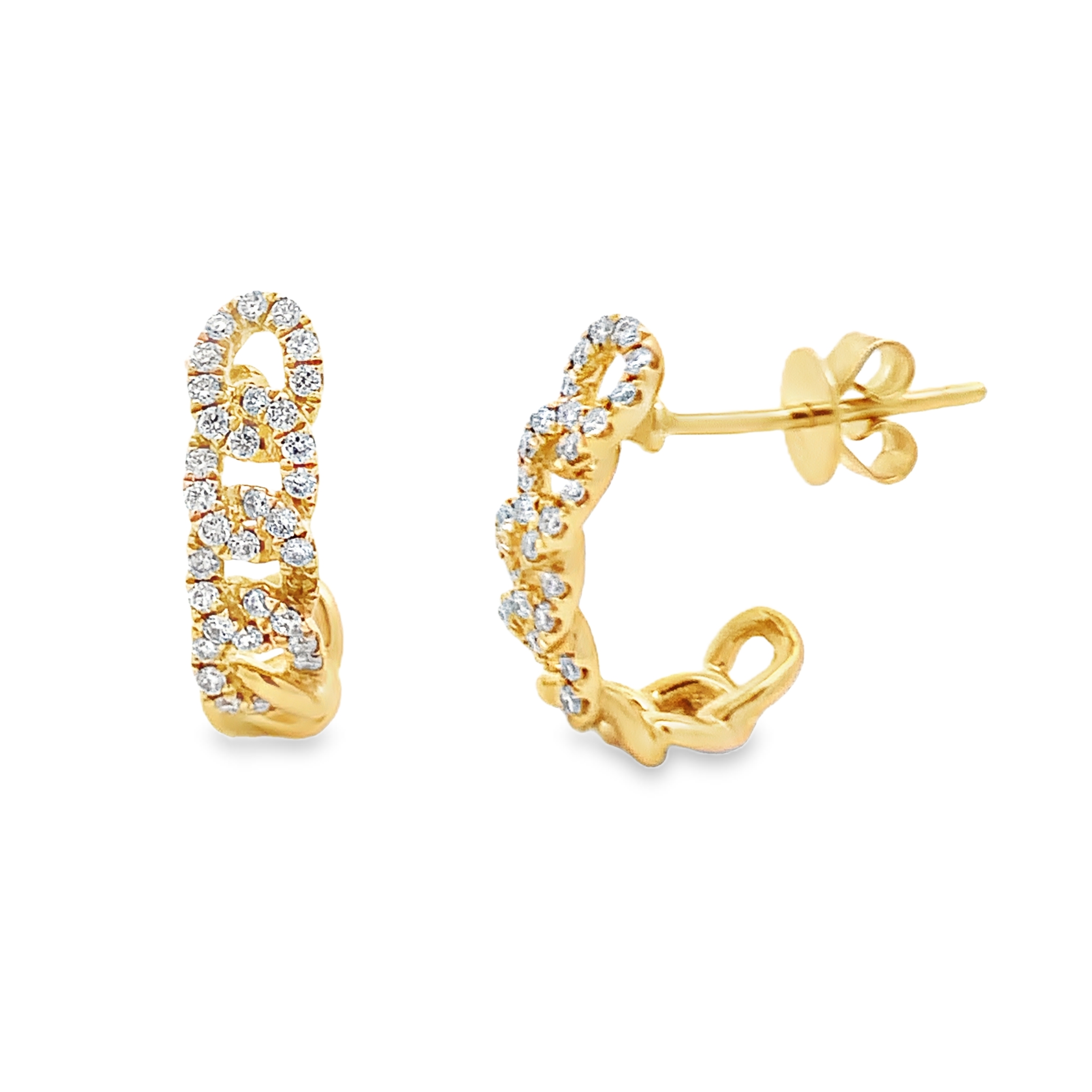 Parade 18K Yellow Gold Diamond Link Earrings