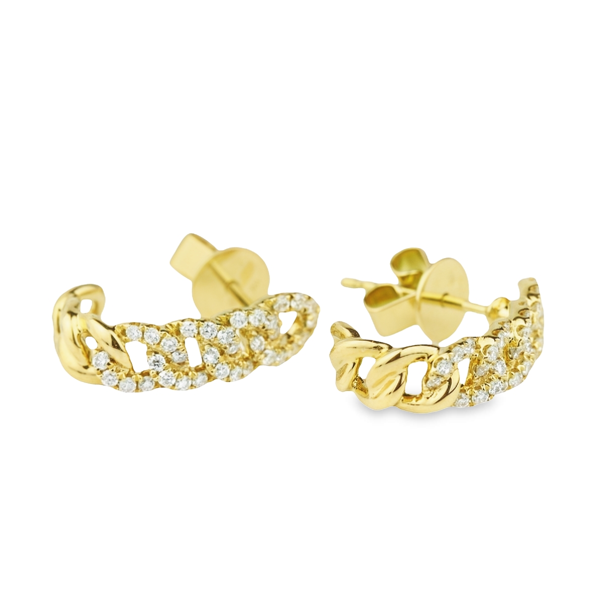 Parade 18K Yellow Gold Diamond Link Earrings