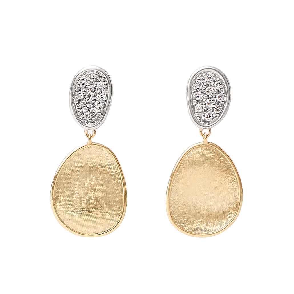 Marco Bicego 18K Two-Tone Lunaria Diamond Drop Earrings