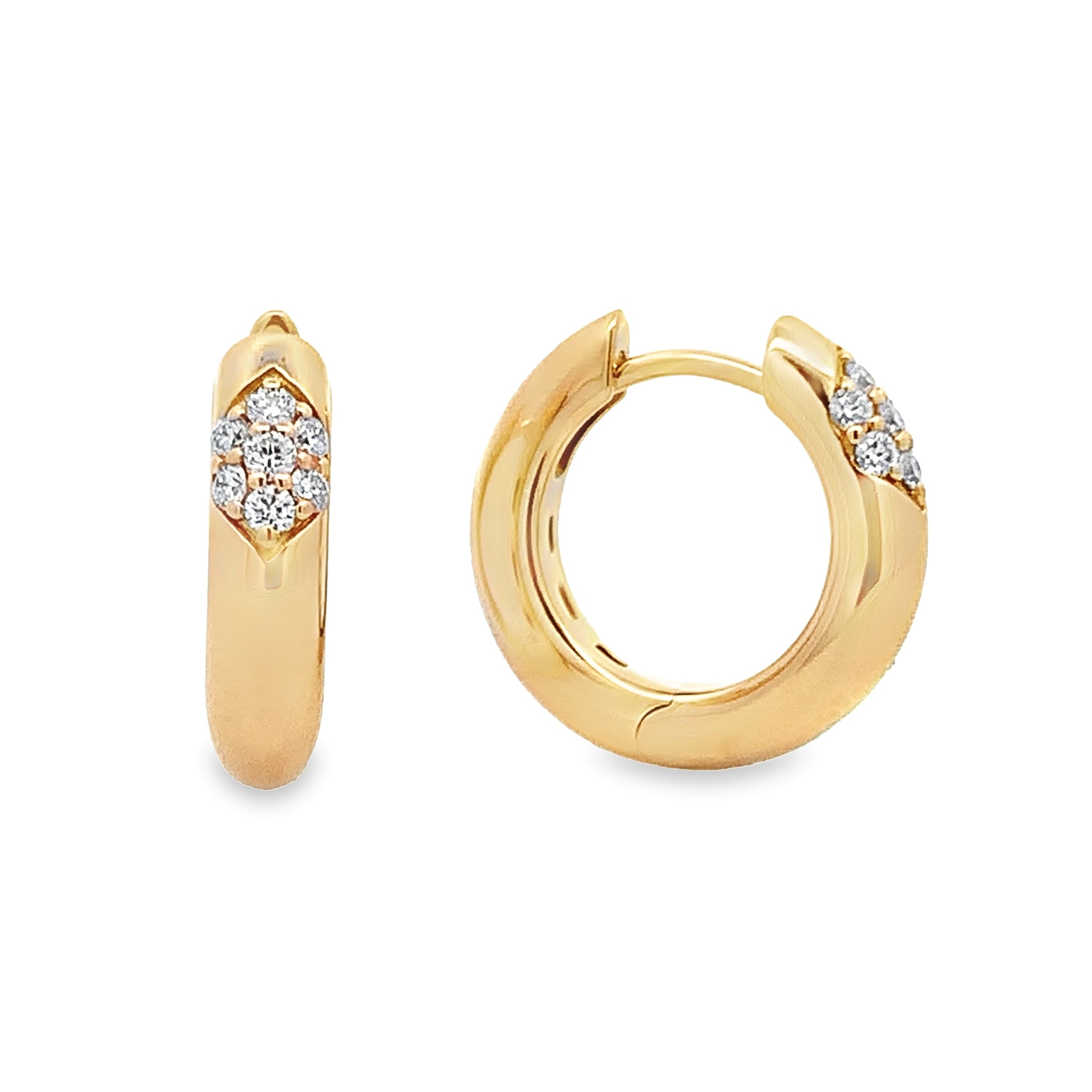 Leo Pizzo 18K Yellow Gold Diamond Accent Huggies