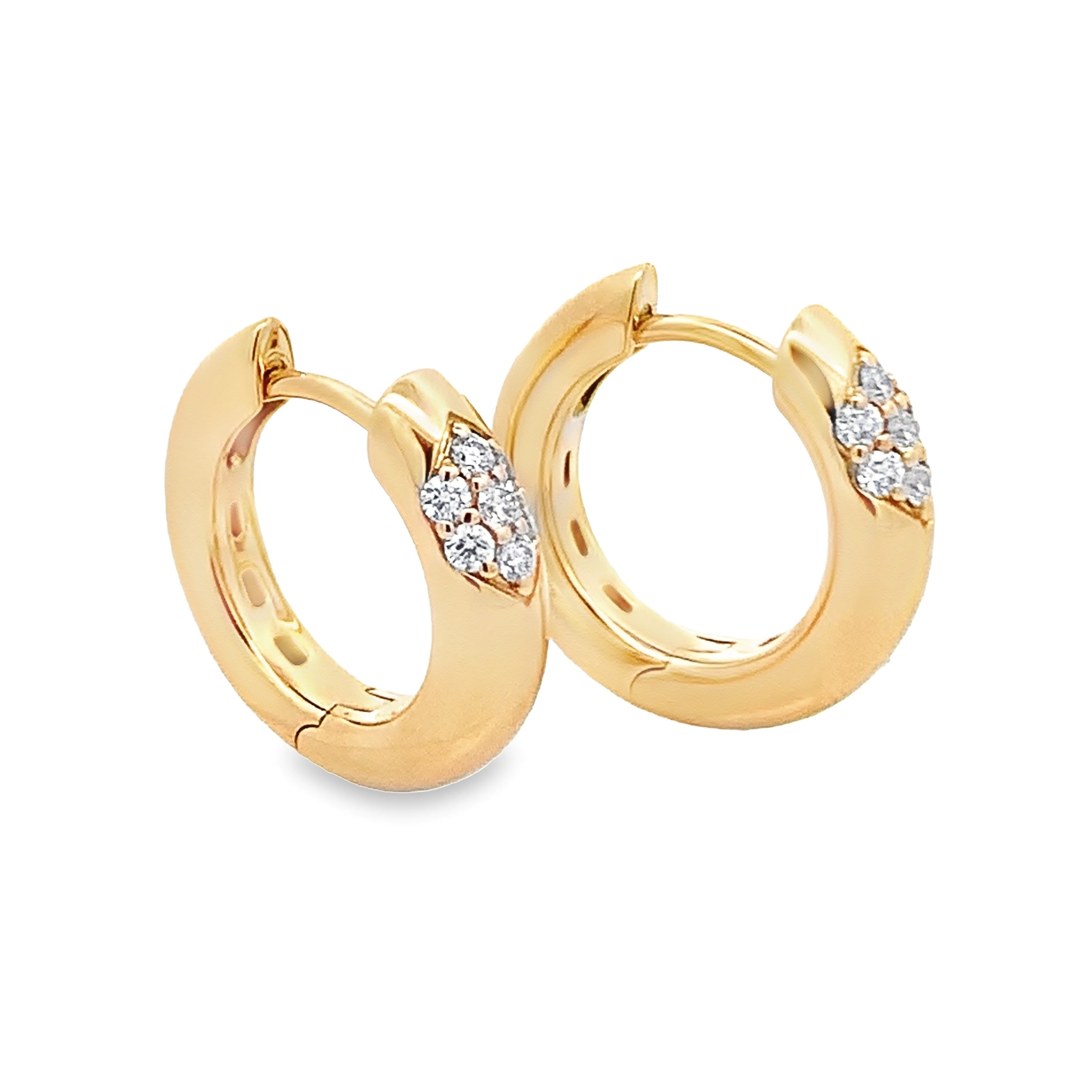 Leo Pizzo 18K Yellow Gold Diamond Accent Huggies