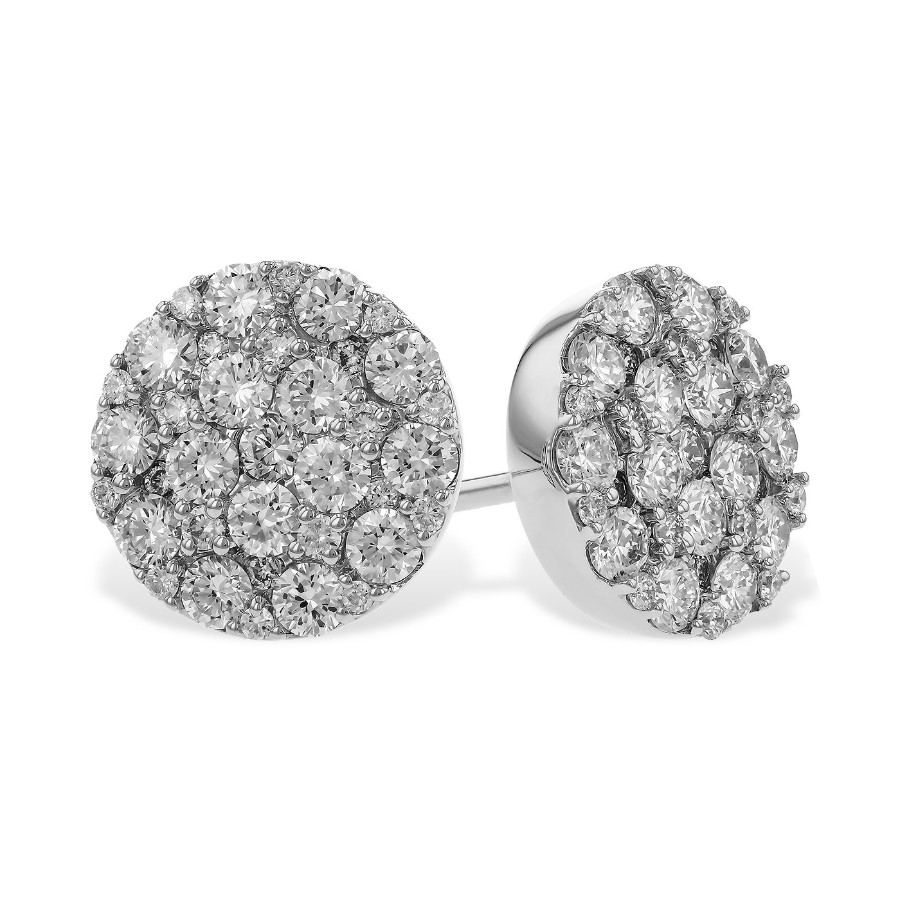 Allison Kaufman 14K White Gold Diamond Cluster Studs