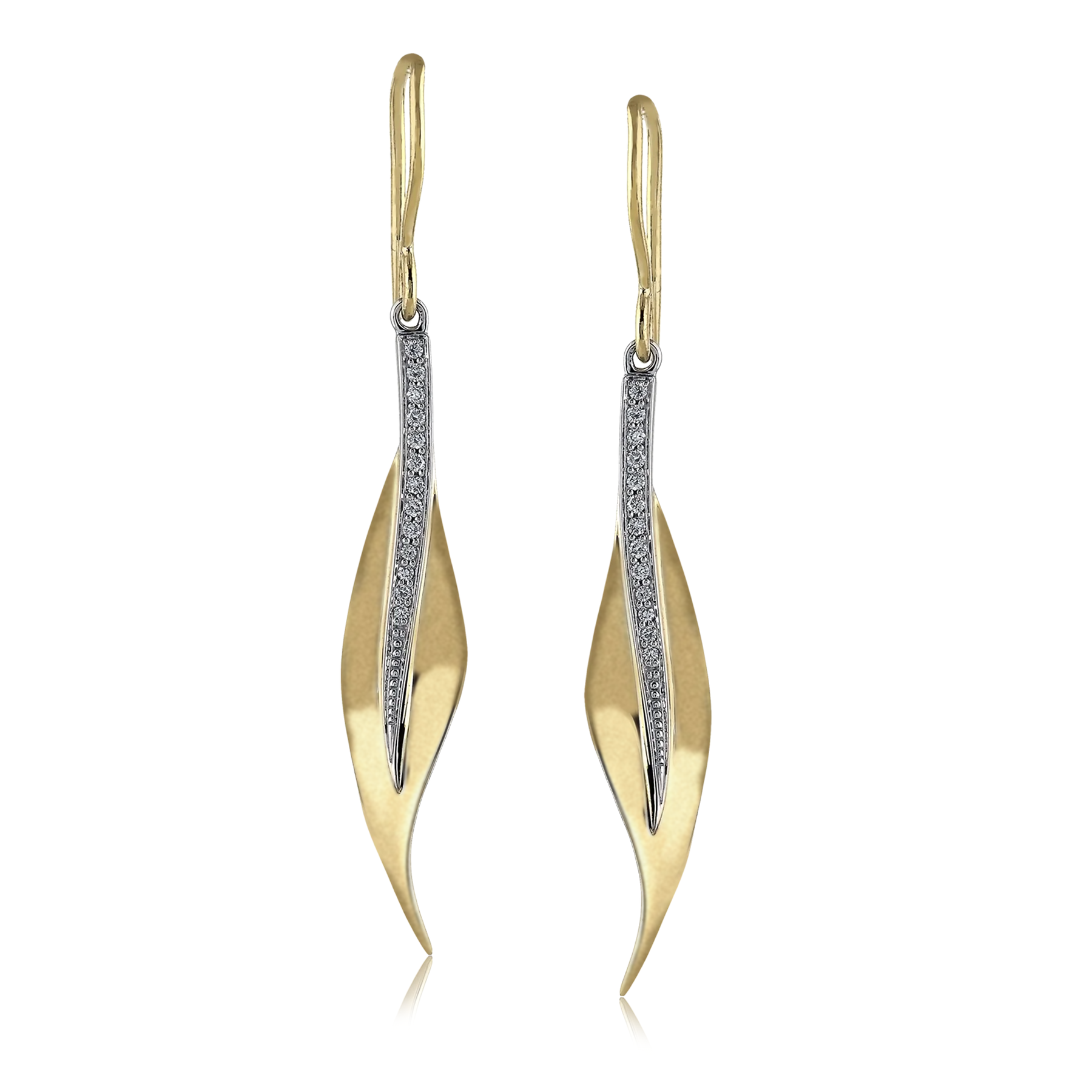 Simon G 18K Two-Tone Fallen Leaves Earrings