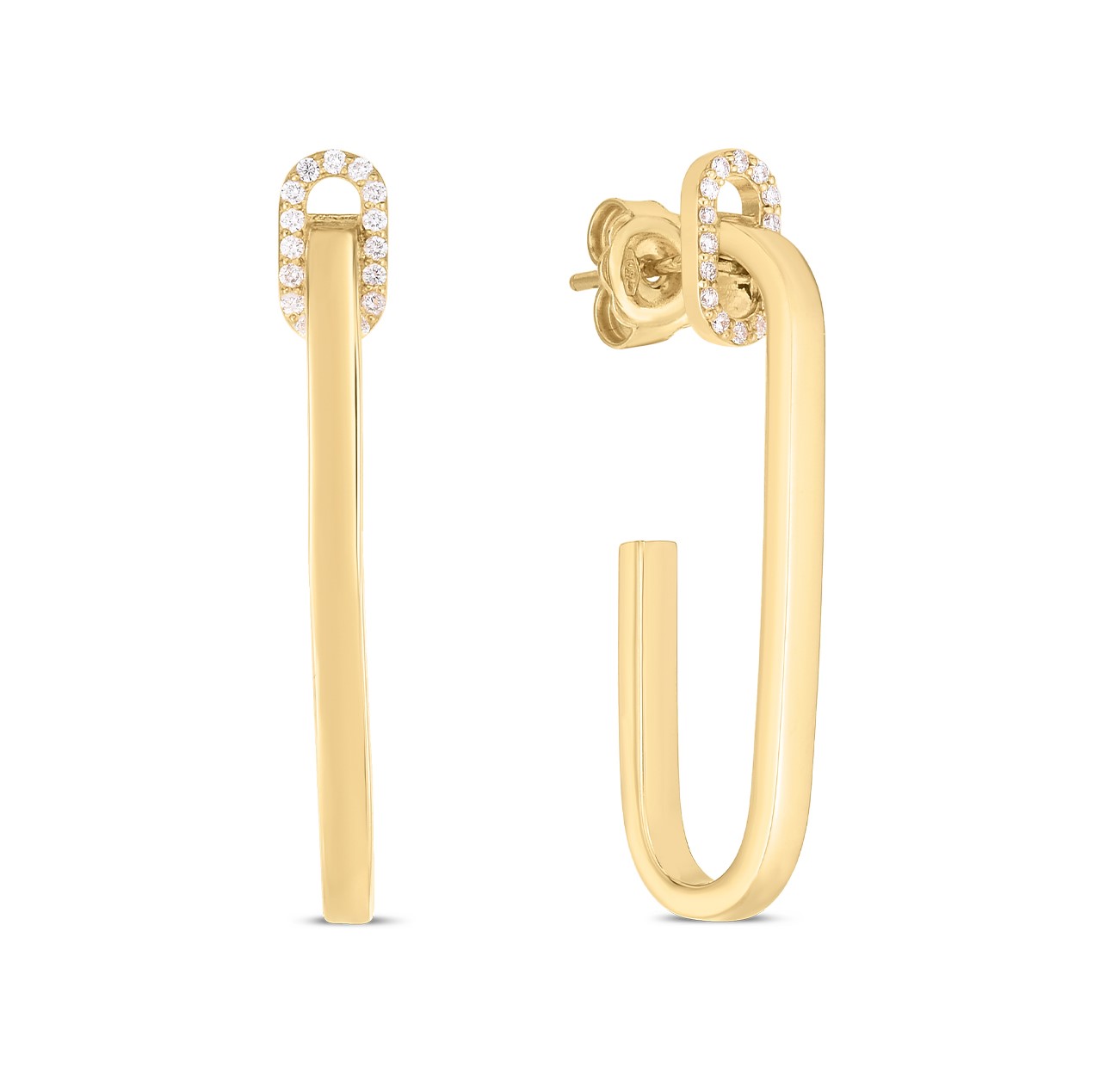 Roberto Coin 18K Yellow Gold Navarra Link Drop Earrings