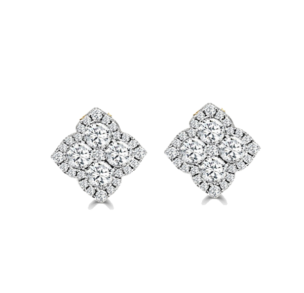 Frederic Sage 14K White Gold Diamond Cluster Studs