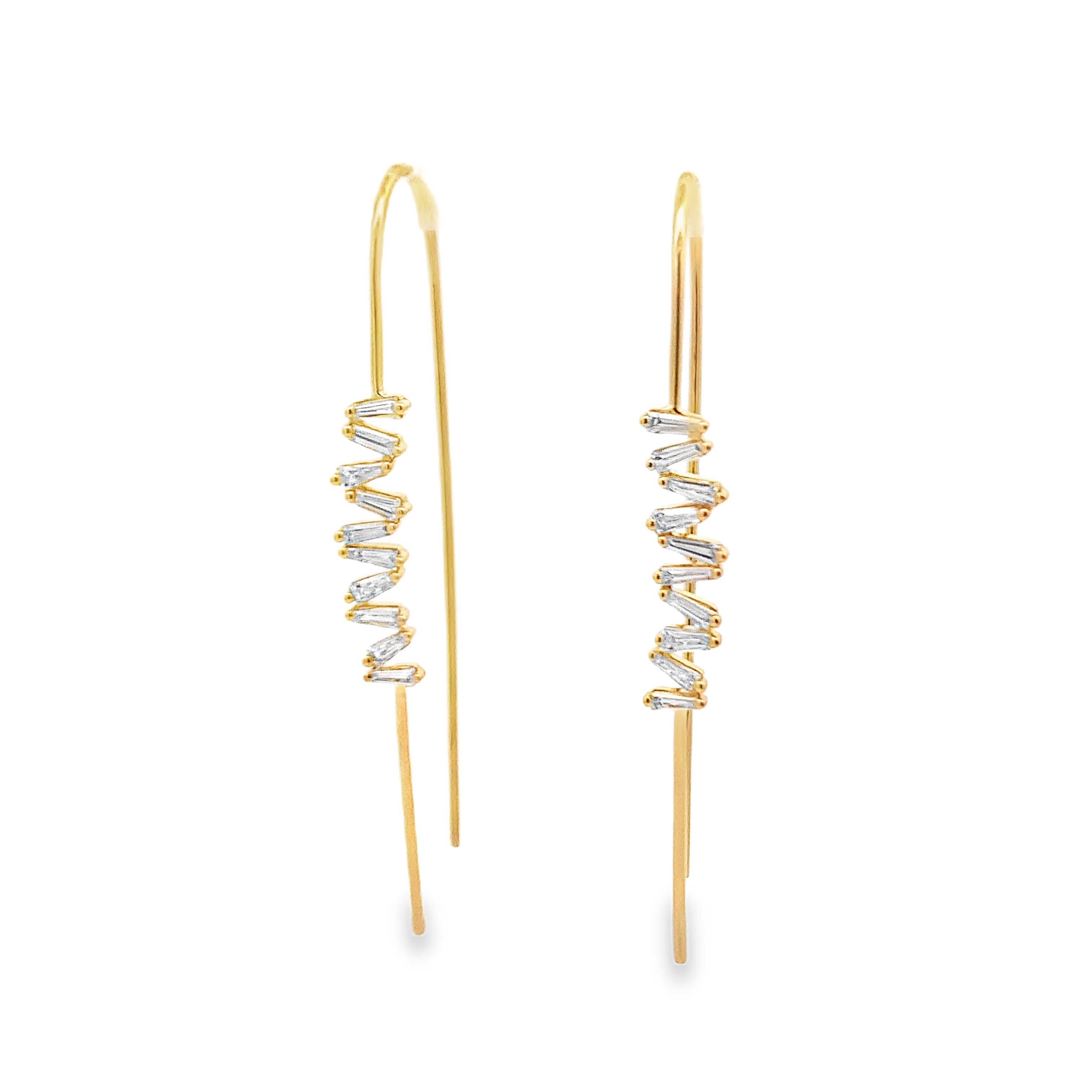 18K Yellow Gold Diamond Threader Earrings