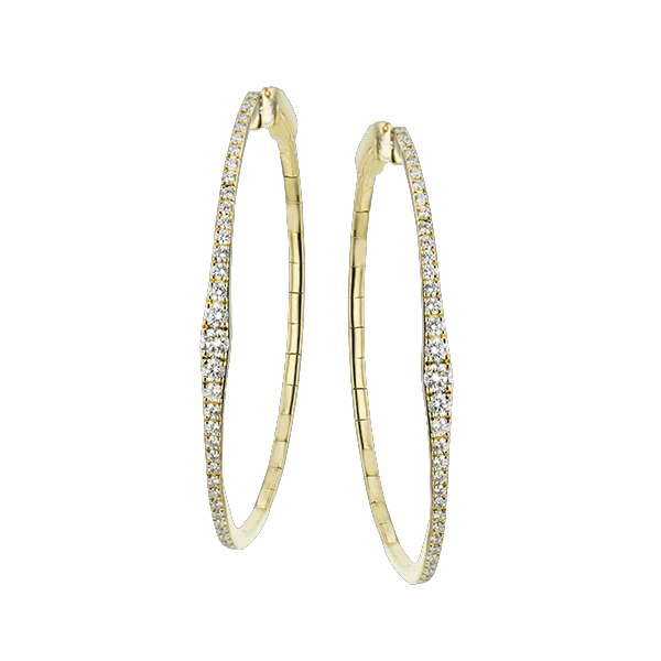 Simon G 18K Yellow Gold Diamond Hoops