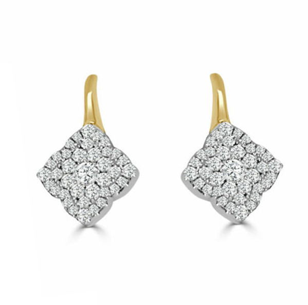 Frederick Sage 14K Two-Tone Fleur D'Amour Diamond Earrings