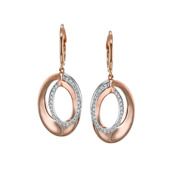 Simon G. 18K White & Rose Gold Diamond Twist Earrings