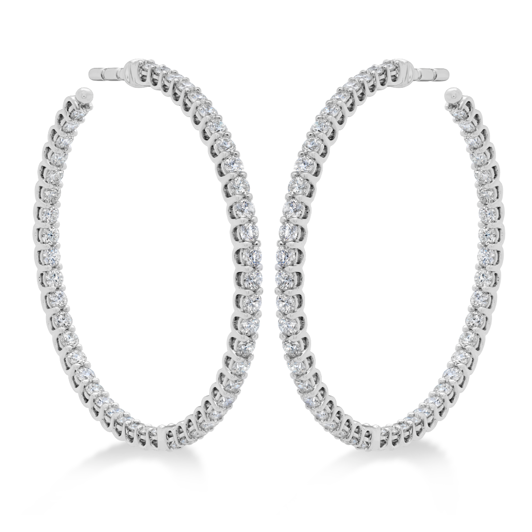 Hearts on Fire 18K White Gold Diamond Hoops