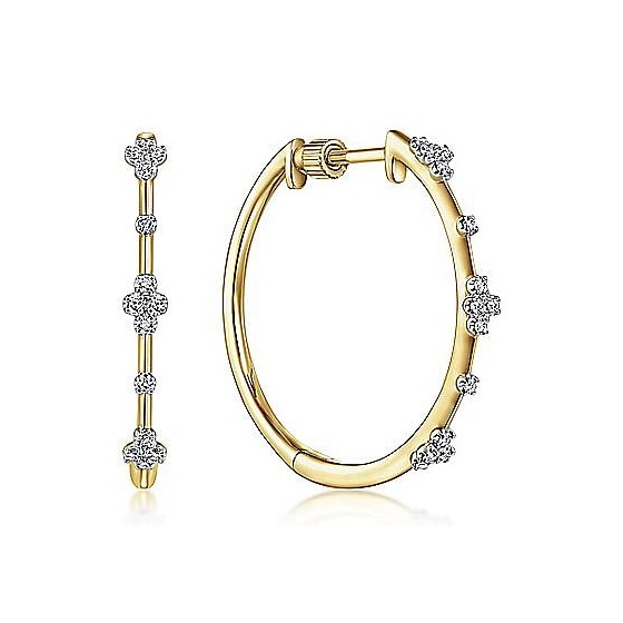 Gabriel & Co. 14K Yellow Gold Diamond Accent Hoop Earrings