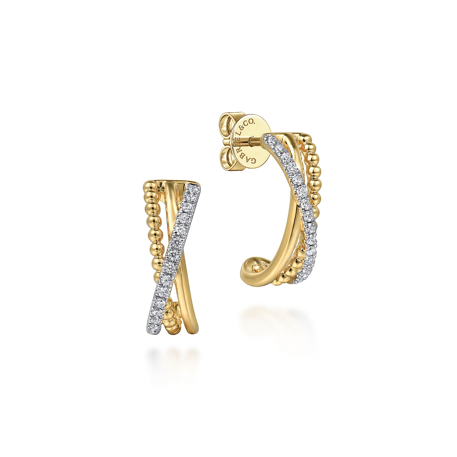 Gabriel & Co. 14K Yellow Gold Diamond Bujukan Earrings