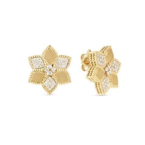 Roberto Coin 18K Yellow Gold Vernazza Flower Stud Earrings