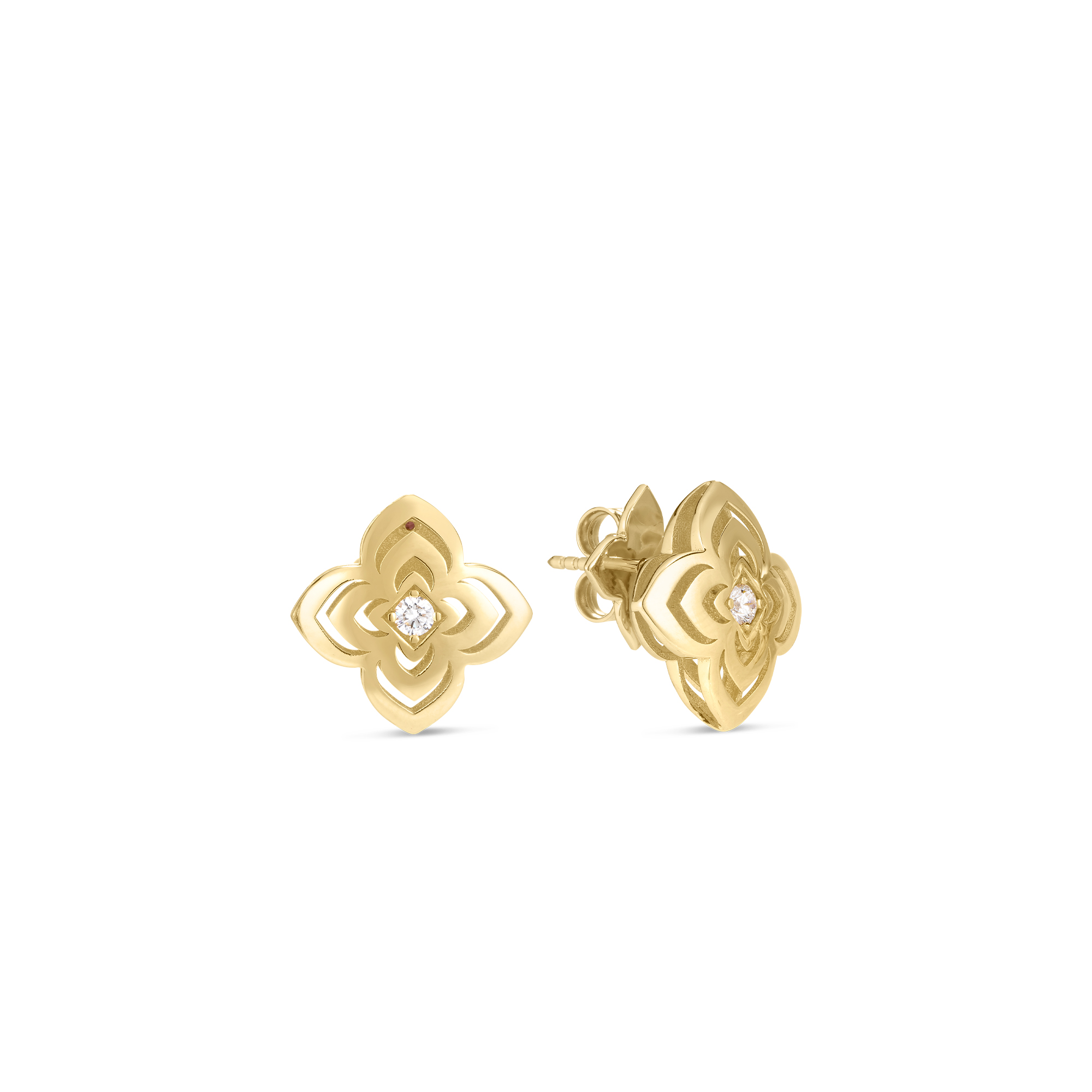 Roberto Coin 18K Yellow Gold Palazzo Ducale Carnevale Flower Stud Earrings