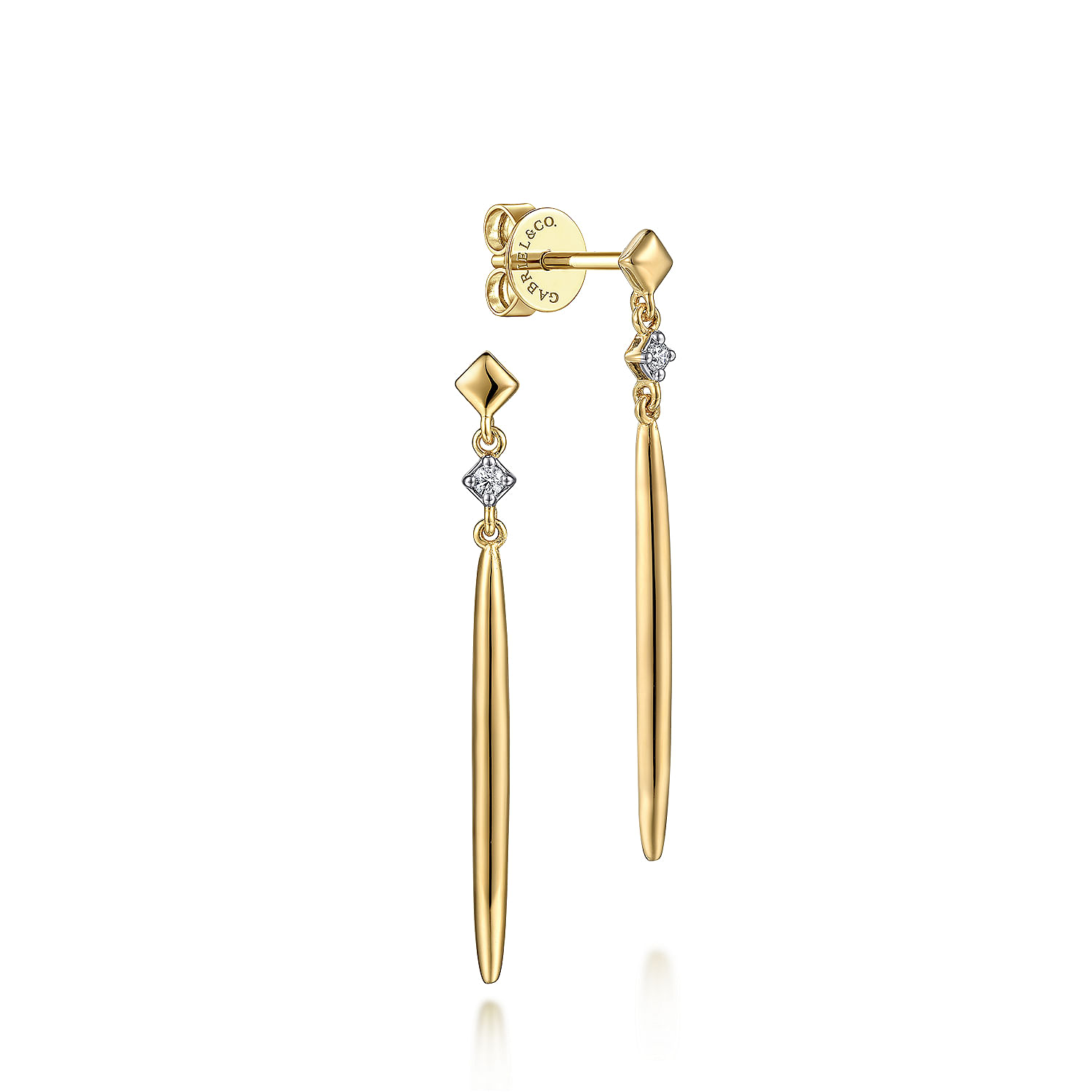 Gabriel & Co 14K Yellow Gold Spike Drop Earrings