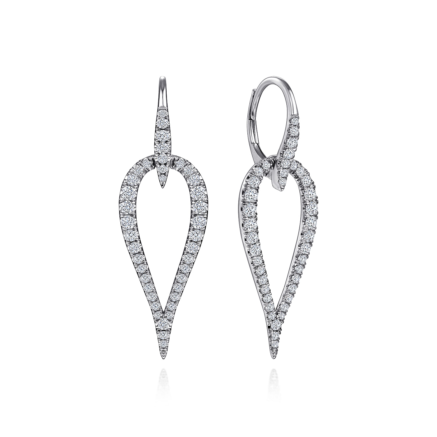 Gabriel & Co. 14K White Gold Diamond Teardrop Earrings