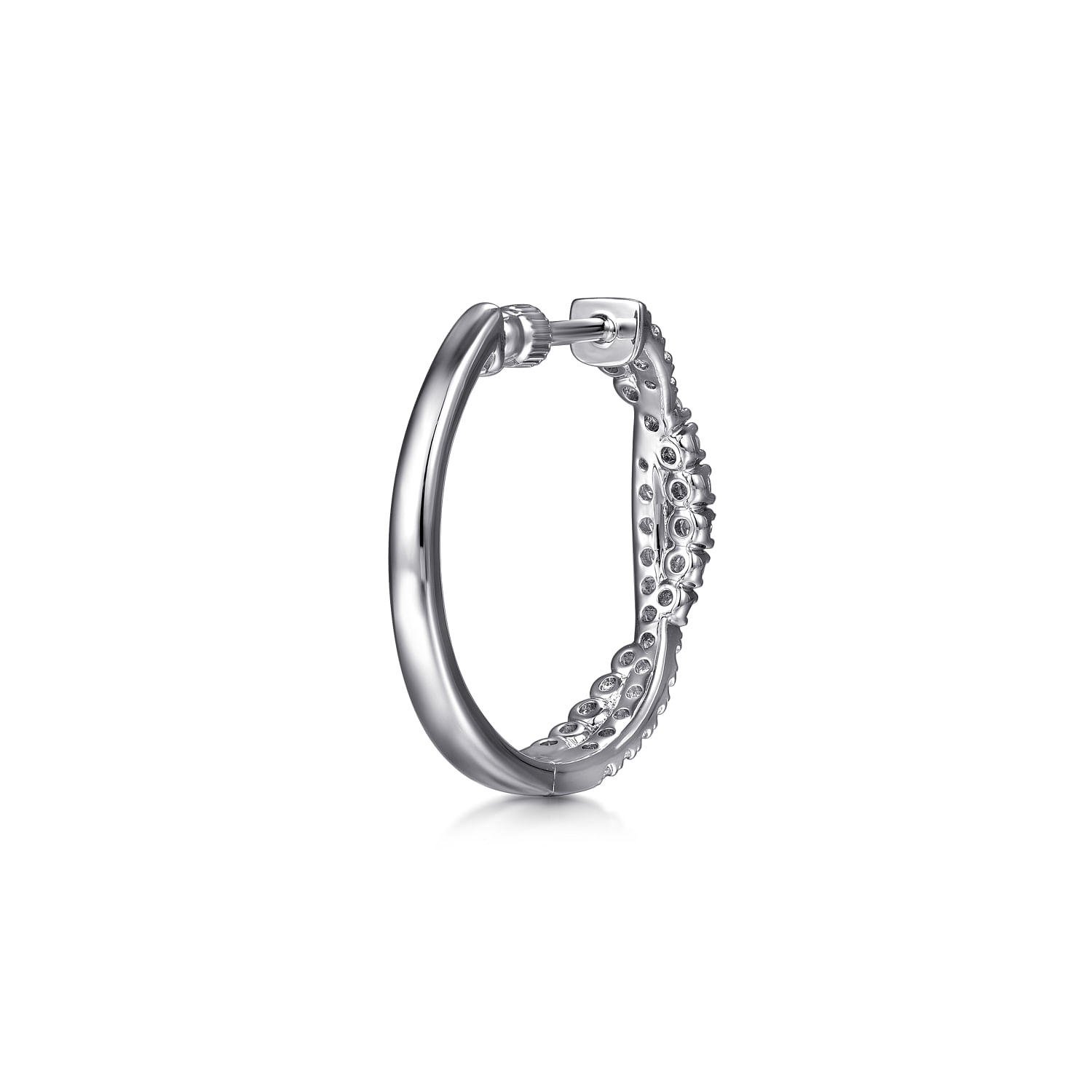 Gabriel & Co. 14K White Gold Diamond Hoops