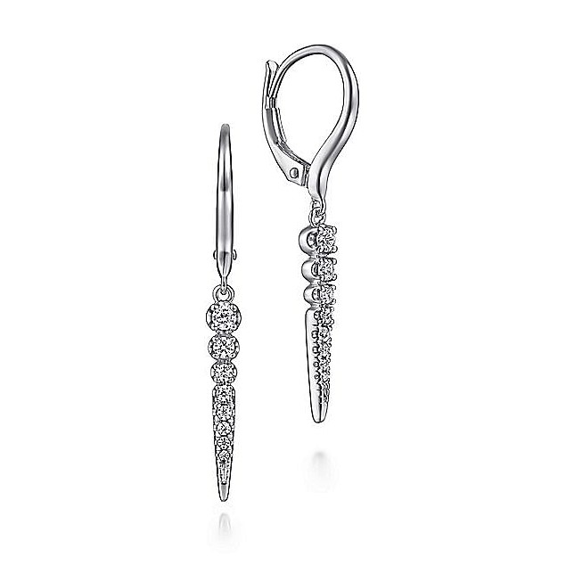 Gabriel & Co. 14K White Gold Diamond Spike Drop Earrings