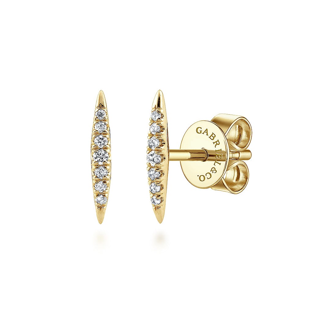 Gabriel & Co. 14K Yellow Gold Kaslique Diamond Spike Studs