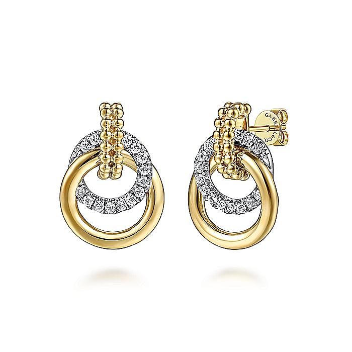 Gabriel & Co. 14K Two-Tone Bujukan Diamond Earrings