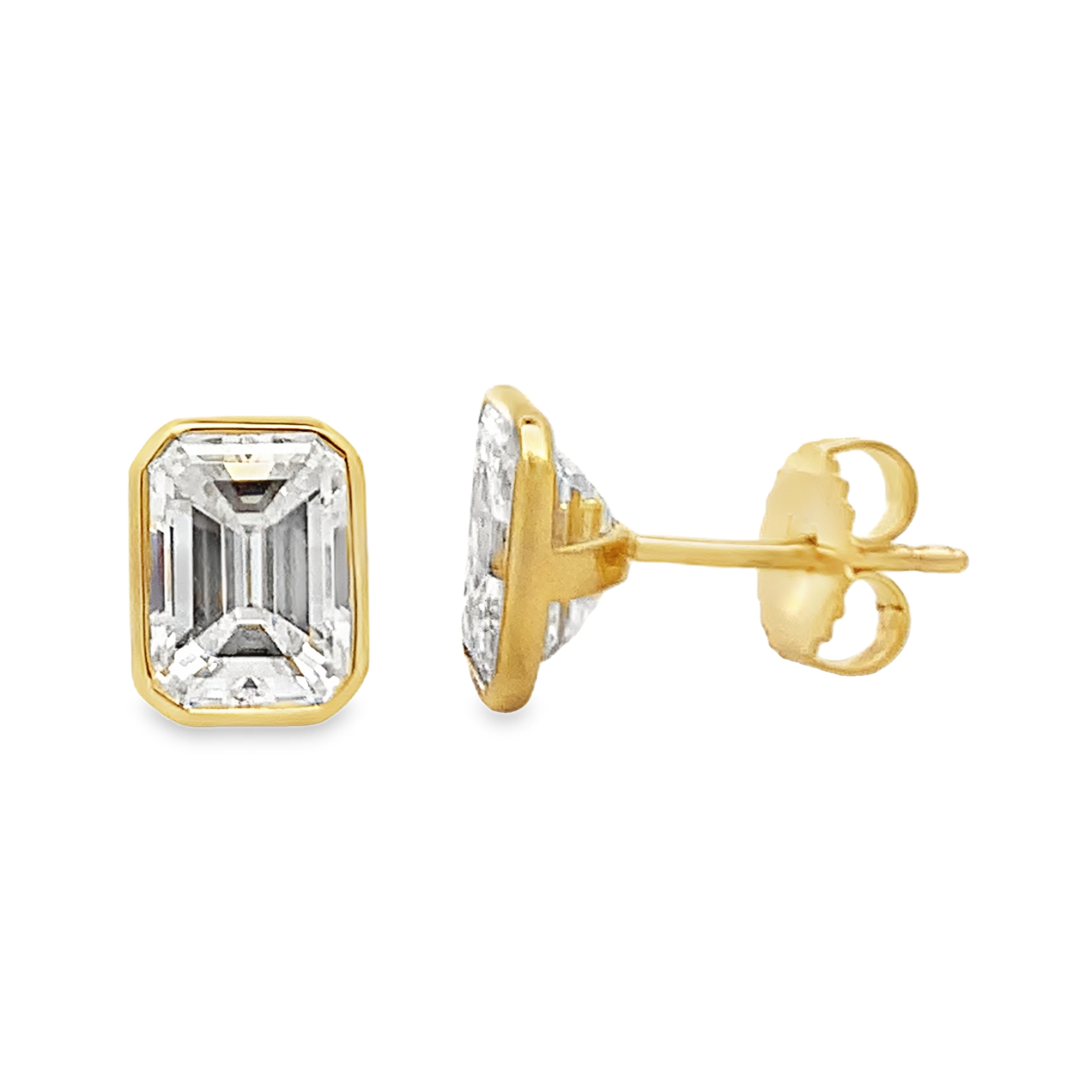 Norman Silverman 18K Yellow Gold Emerald-Cut Diamond Studs