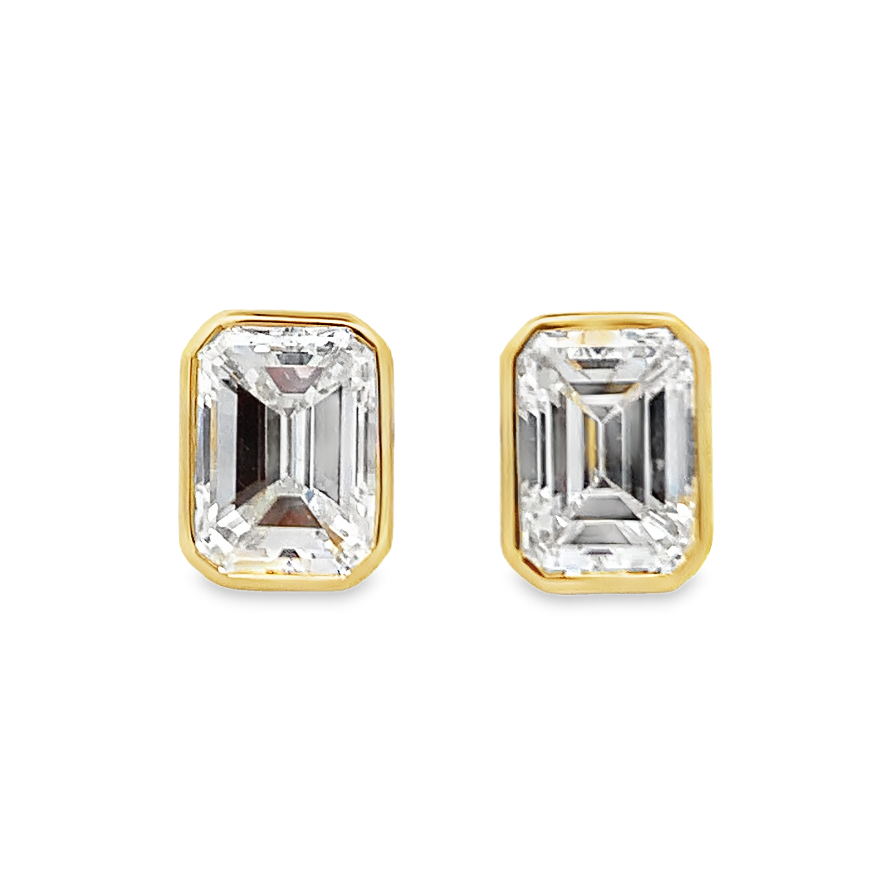 Norman Silverman 18K Yellow Gold Emerald-Cut Diamond Studs