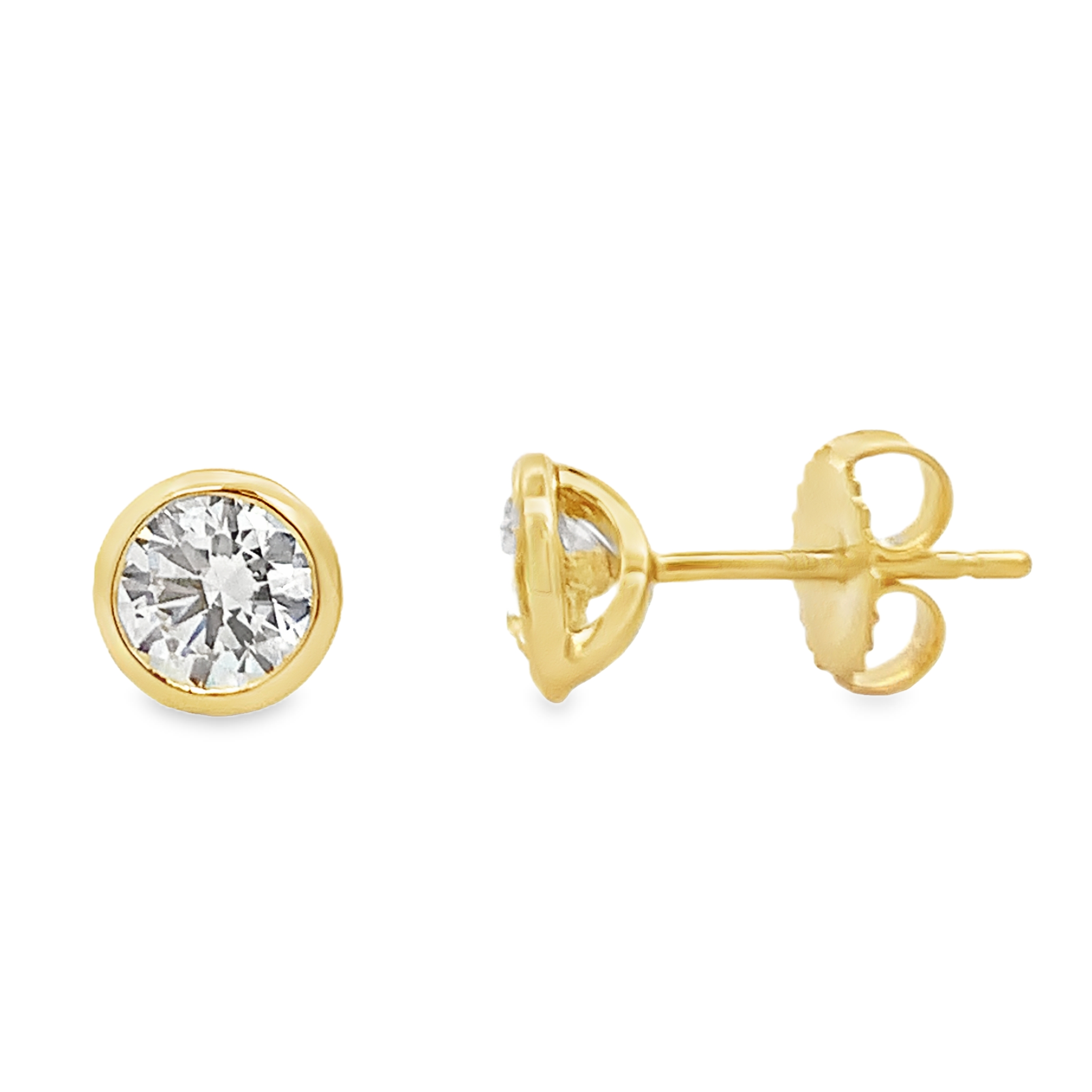 Norman Silverman 18K Yellow Gold Bezel-Set Diamond Studs