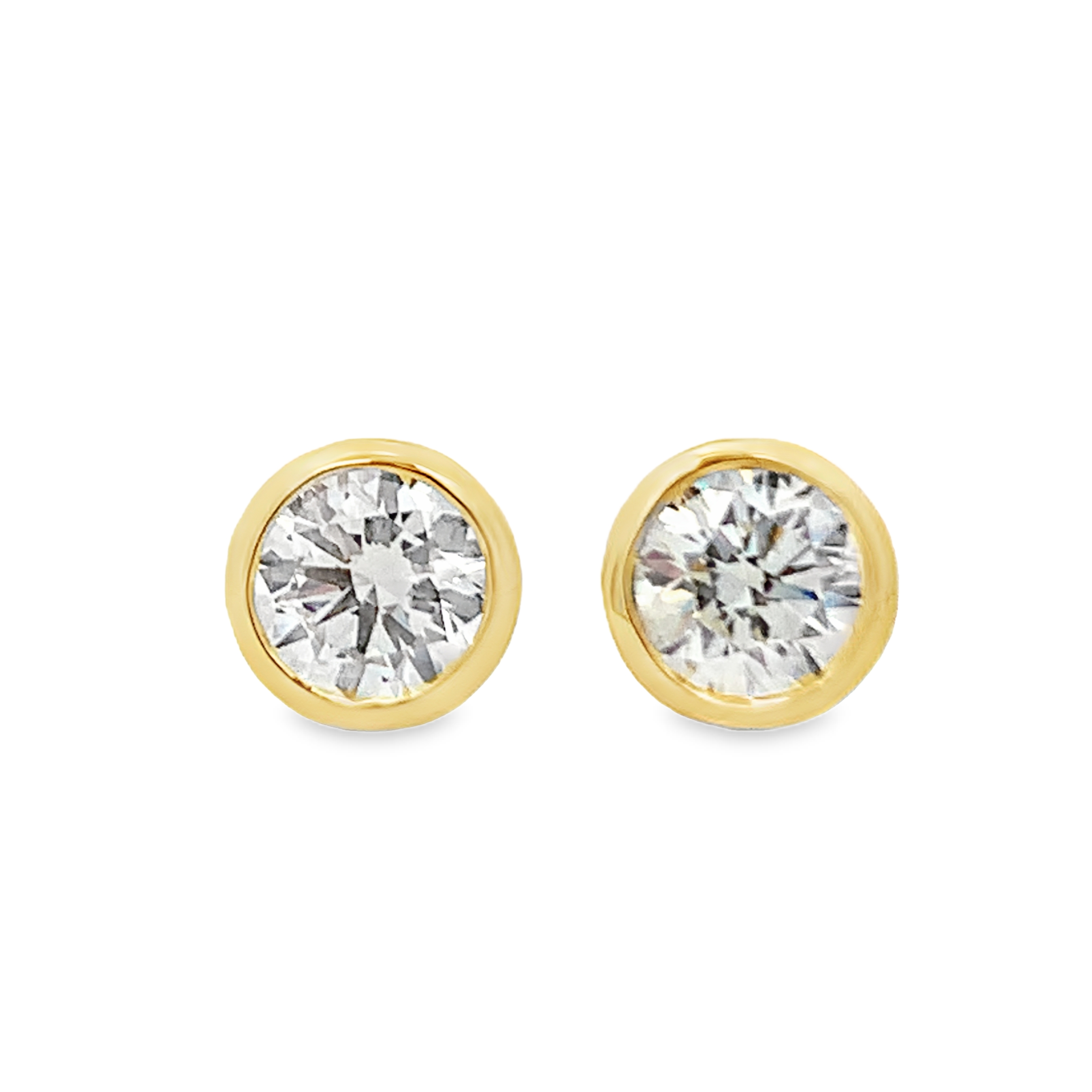 Norman Silverman 18K Yellow Gold Bezel-Set Diamond Studs