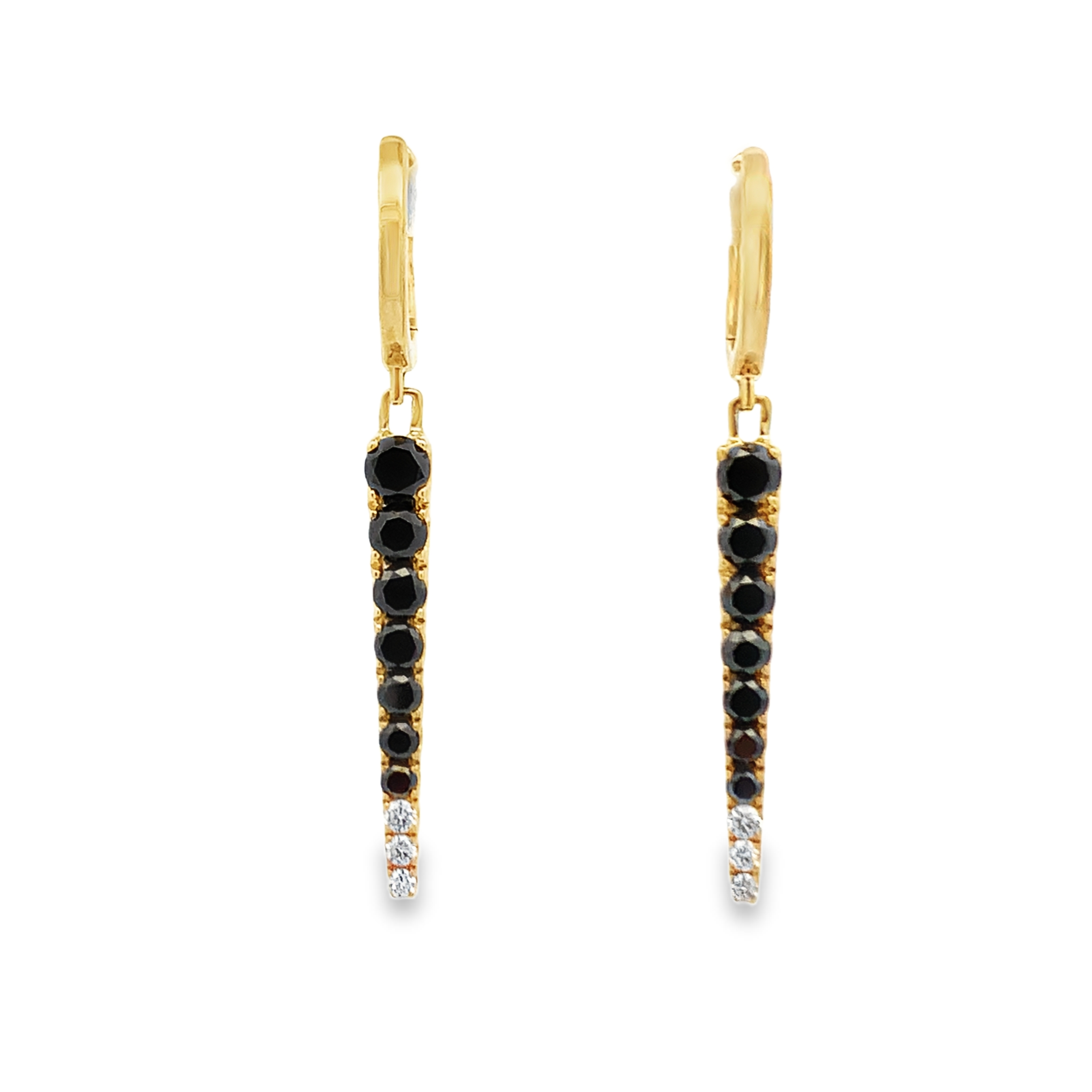 Frederic Sage 14K Yellow Gold Black & White Diamond Drop Earrings