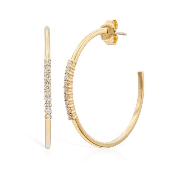 Rudolf Friedmann 14K Yellow Gold Diamond Accent Hoops